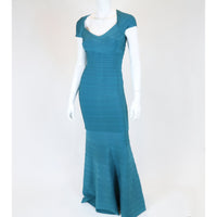 Women's Herve Leger Size XS Teal Gown