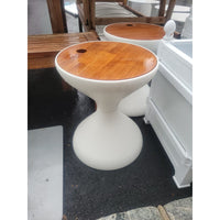 Gloster Hourglass Teak Top Side Table w/ Ice Bucket Insert