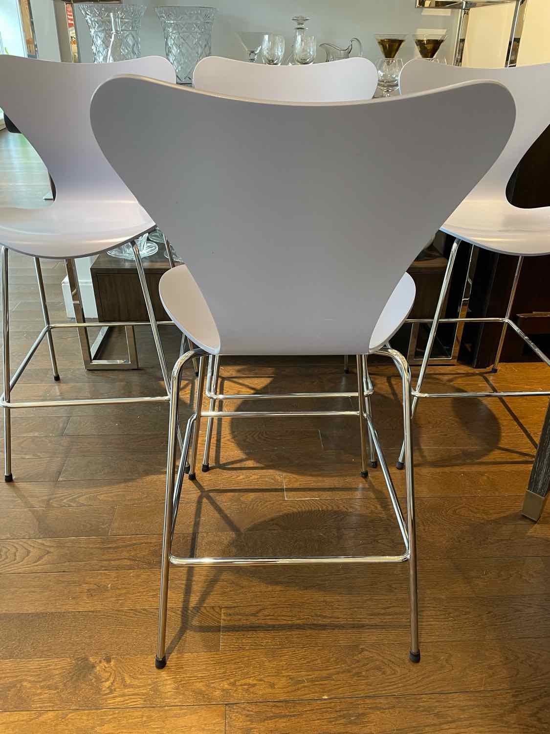 PAIR of Lavender Counter Stools by Fritz Hansen
