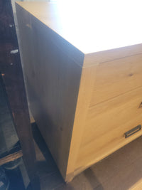 6-Drawer Natural Oak Dresser w/ Metal Pulls