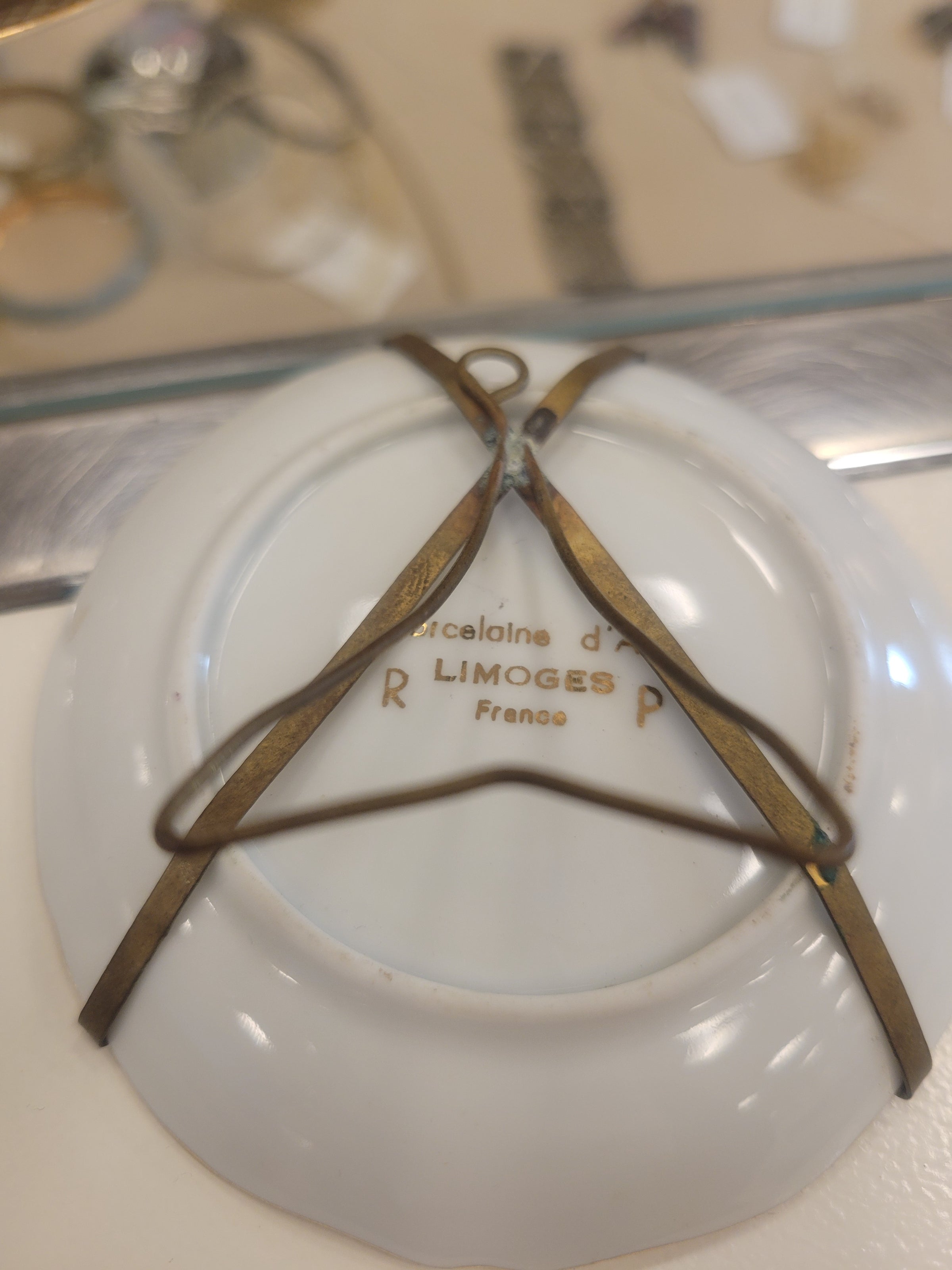 French Limoges Plate w/ Stand