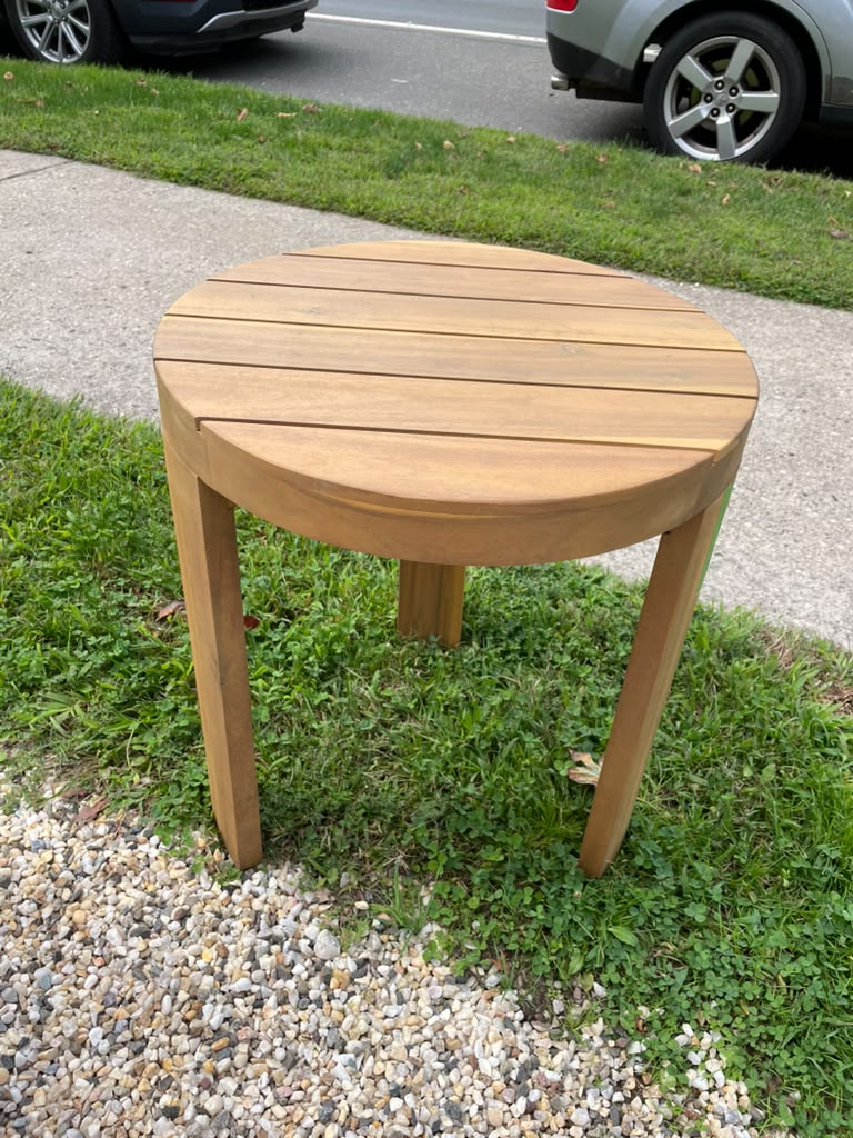Outdoor Round Teak Side Table
