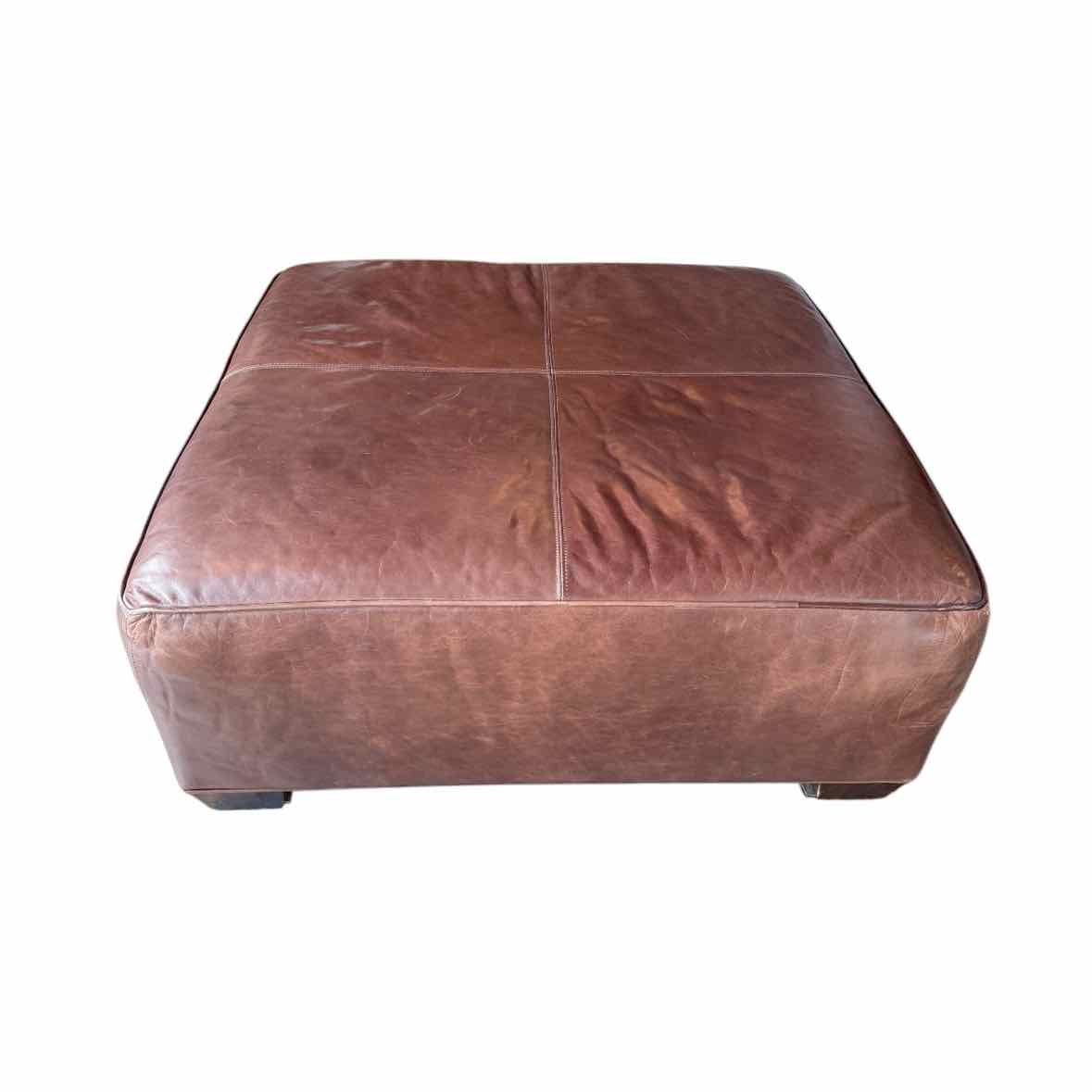 Brown Leather Ottoman