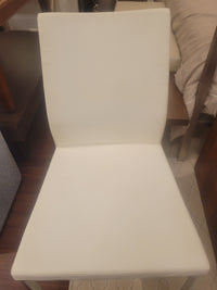 White Faux Leather Side Chair (AS IS)