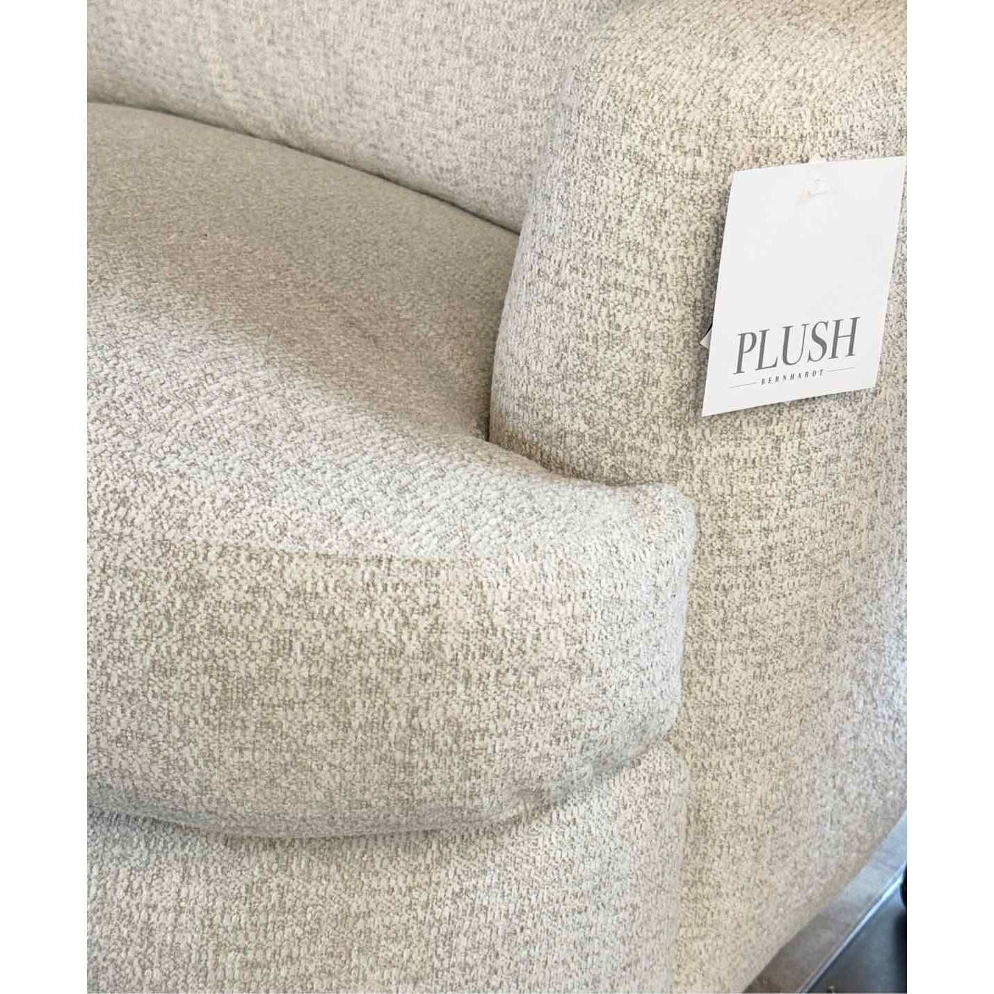 8-ft Jules Cream Plush Fabric Sofa on Solid Wood Frame by Bernhardt