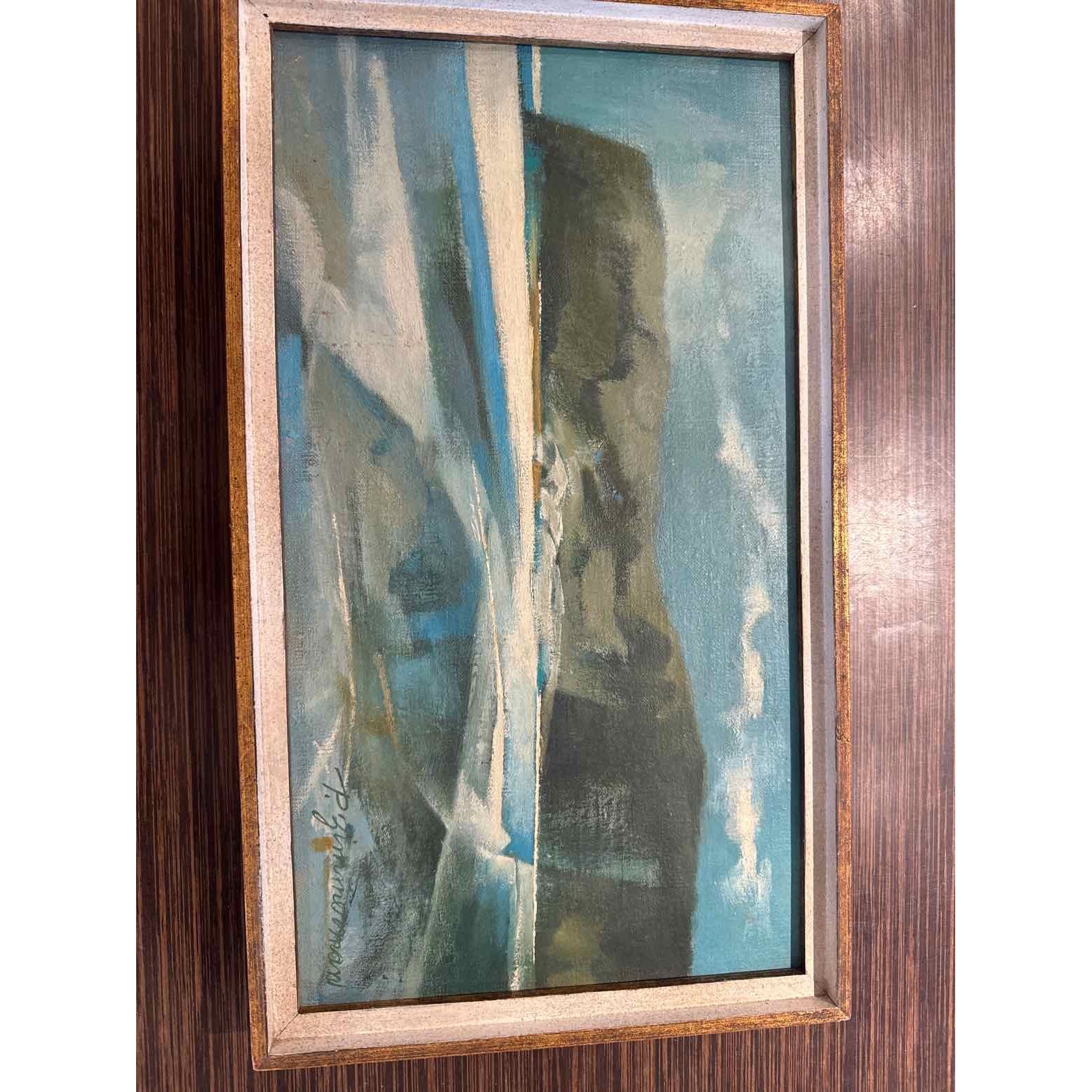 Signed Oil Painting 'Low Tide',  by Paul Zimmerman, 21.25" L x 12.38' H x 2" D
