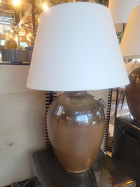 PAIR of Brown Barton Vase Table Lamps by Vaughan w/ Shades