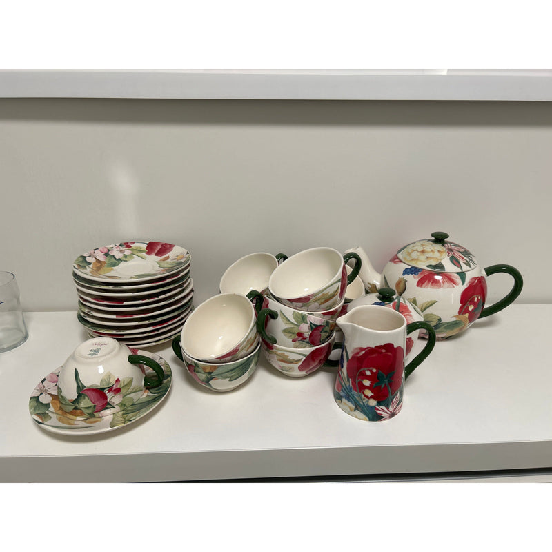 SET of 10 Gien 'Volupte' Cups and Saucers