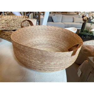 Basket w/ Leather Handles