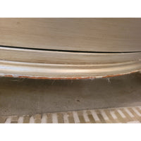 Antique 4-Drawer Platinum Painted Rococo Commode w/ Mirror Glass Top (As Is)