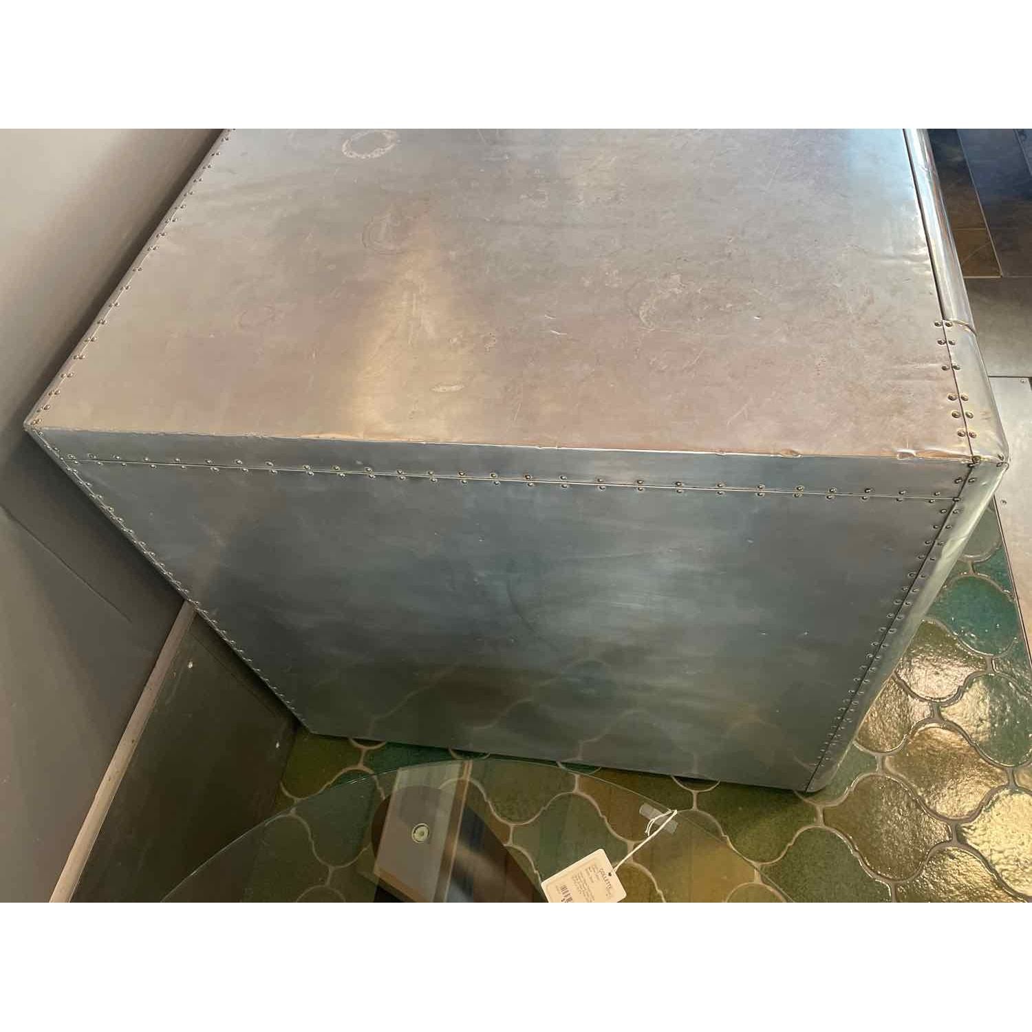 Aluminum Streamline 2-Drawer Aviator Desk (AS IS)
