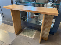 Stead Blonde Wood Fluted Console Table - Natural Oak Finish