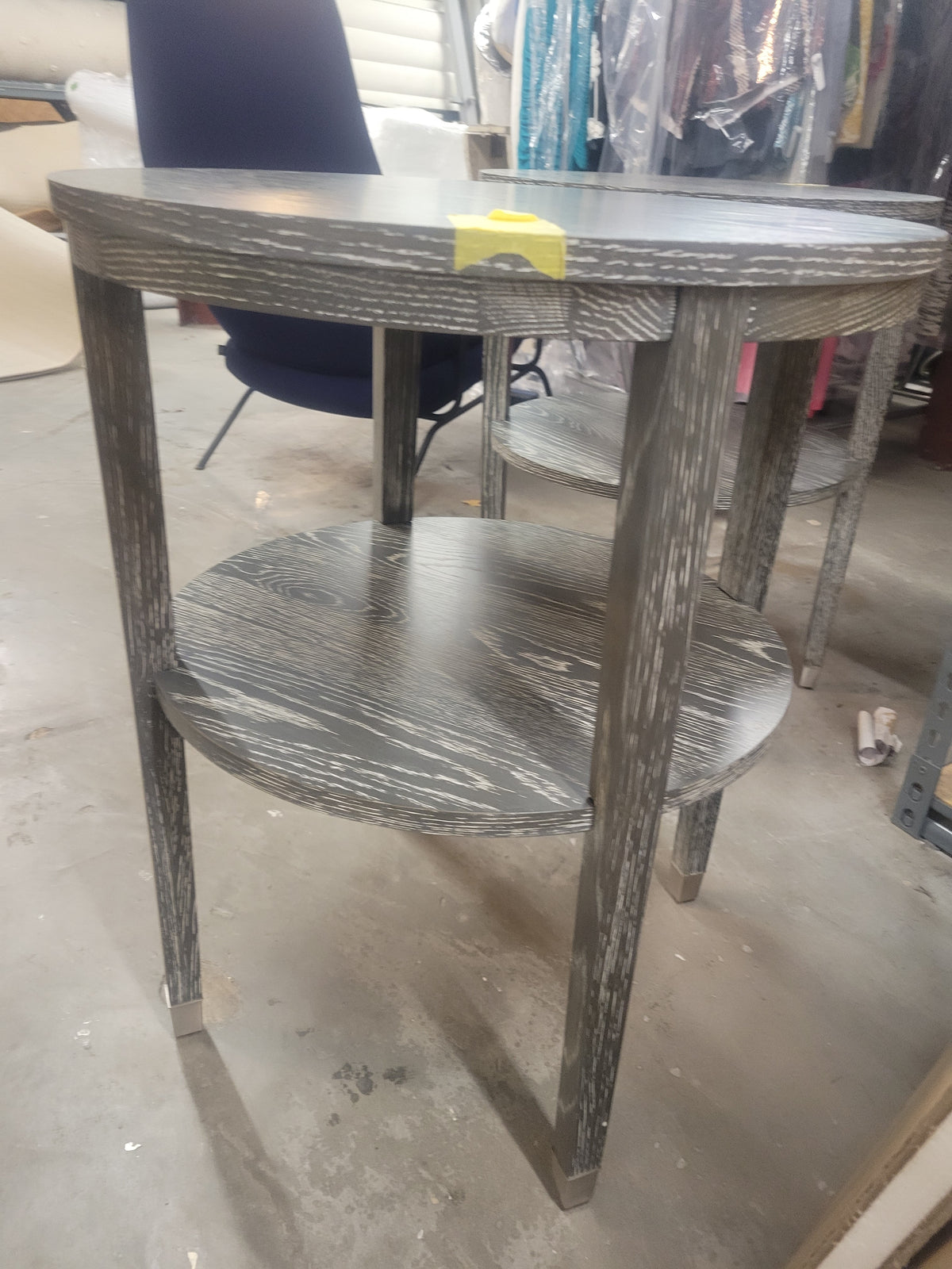 PAIR of Gentry Limed Oak 2-Tier Side Tables by Arteriors (AS IS)