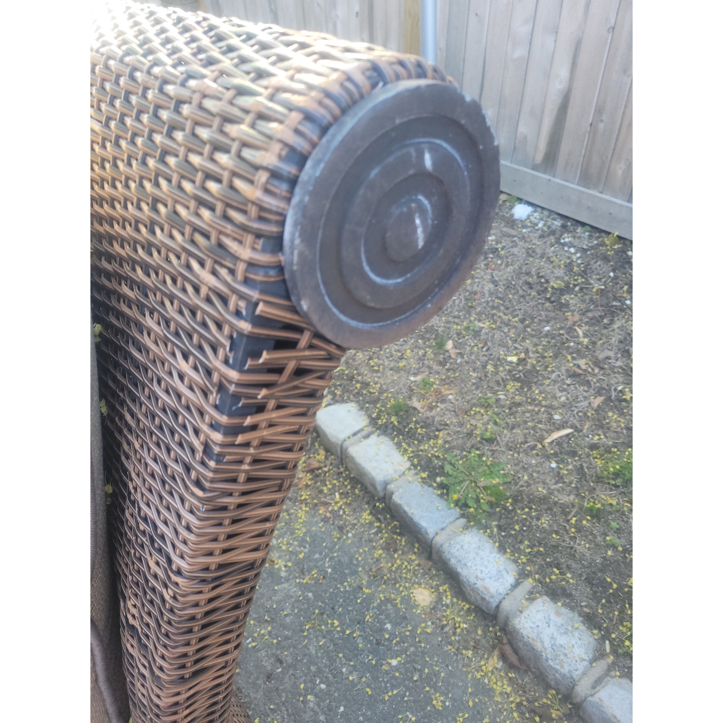 PAIR of Grand Manor Resin Wicker Chairs w/ Ottomans by Cast Classics (AS IS)