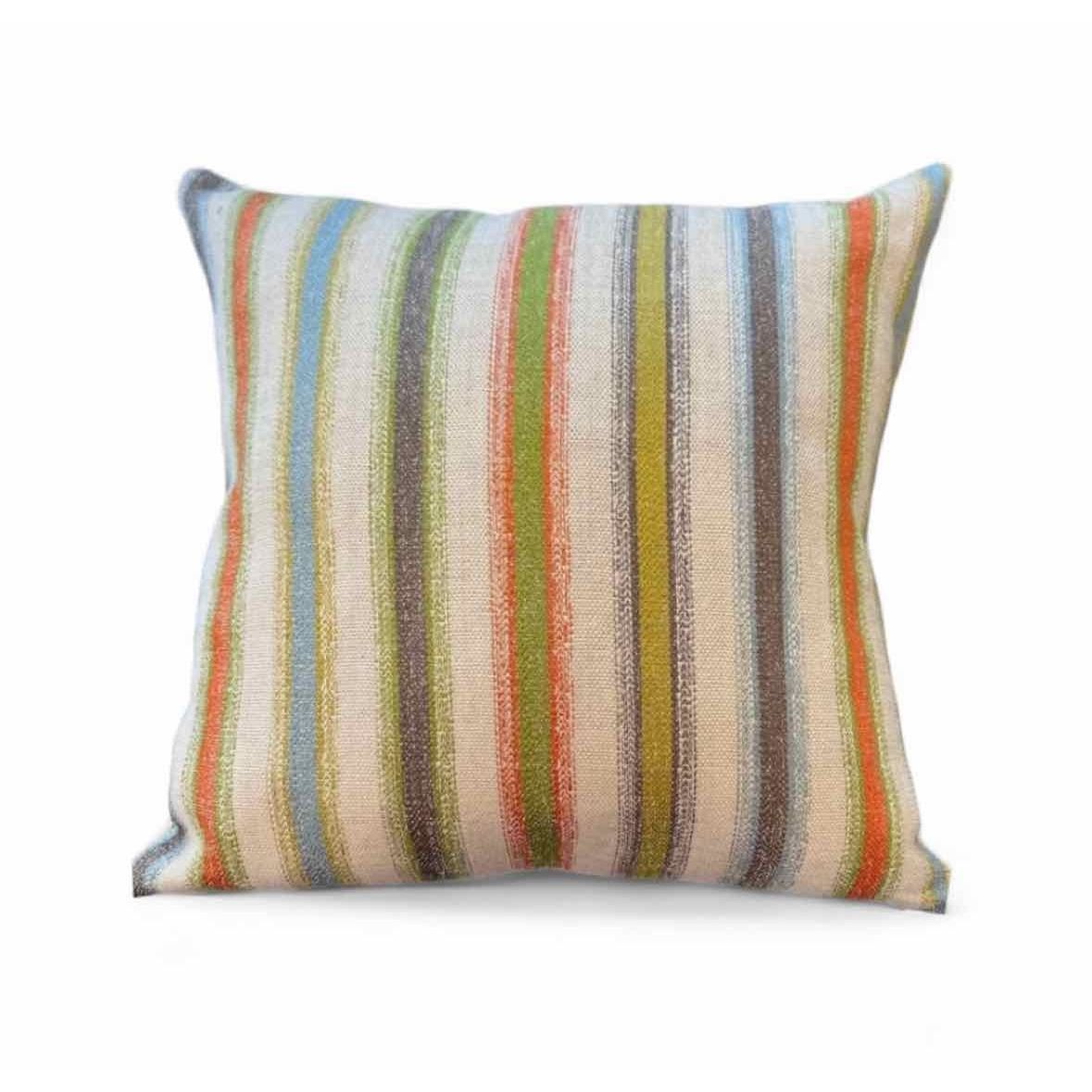 Linen Stripped Pillow with Pastel Colors