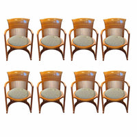 SET of 8 Model 606 Taliesin Barrel Armchairs by Frank Lloyd Wright for Cassina,