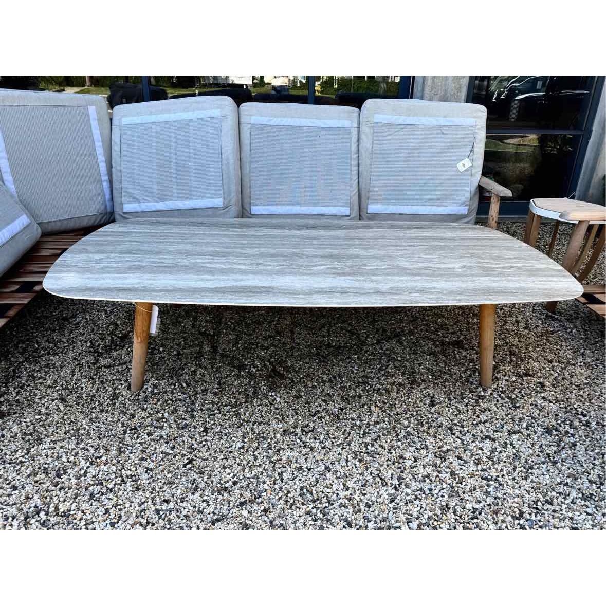 Styletto High Lounge Table w/ Teak Legs and Ceramic Tabletop by Royal Botania