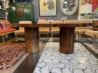7-ft Lacquered Mahogany Burlwood Dining Table by Paul Mayen for Intrex (AS IS)