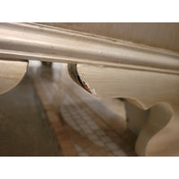 Antique 4-Drawer Platinum Painted Rococo Commode w/ Mirror Glass Top (As Is)