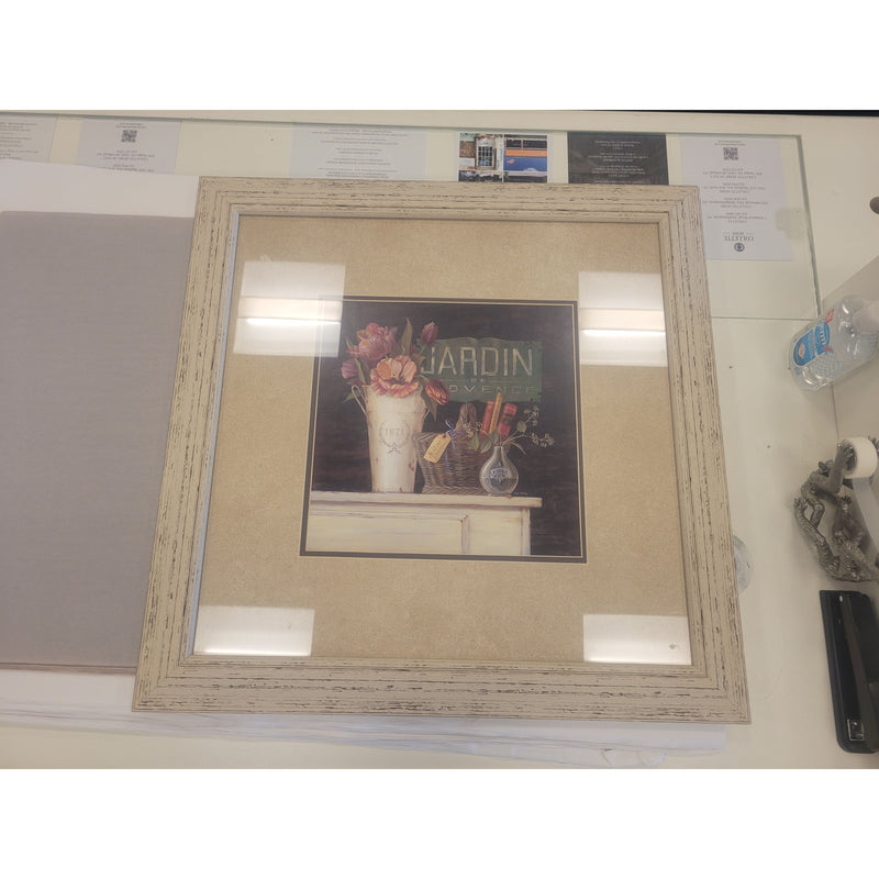 'Jarden de Provence' Print in Beige Frame
