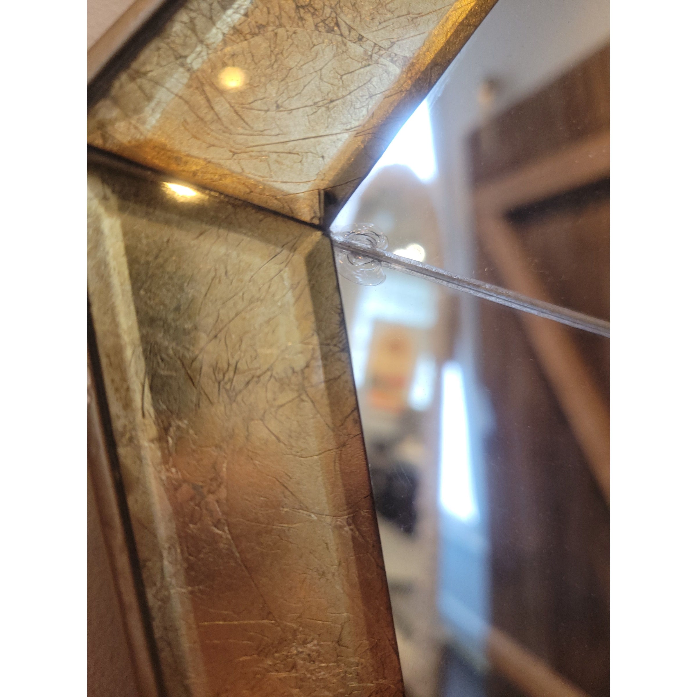 Octagonal Gold Leaf Eglomise Mirror by Mecox Gardens