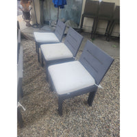 SET of 8 Brushed Aluminum Marbella Dining Chairs w/ Seats by RH (AS IS)