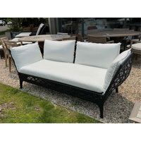 'Reverie' Black Wicker & Aluminum Sofa by Walters Outdoor