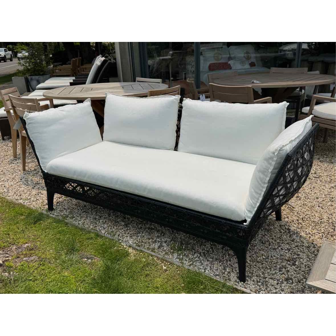 'Reverie' Black Wicker & Aluminum Sofa by Walters Outdoor