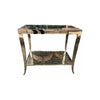 Caracole Rectangle Glass & Chrome w/whisper of Gold Side Table
