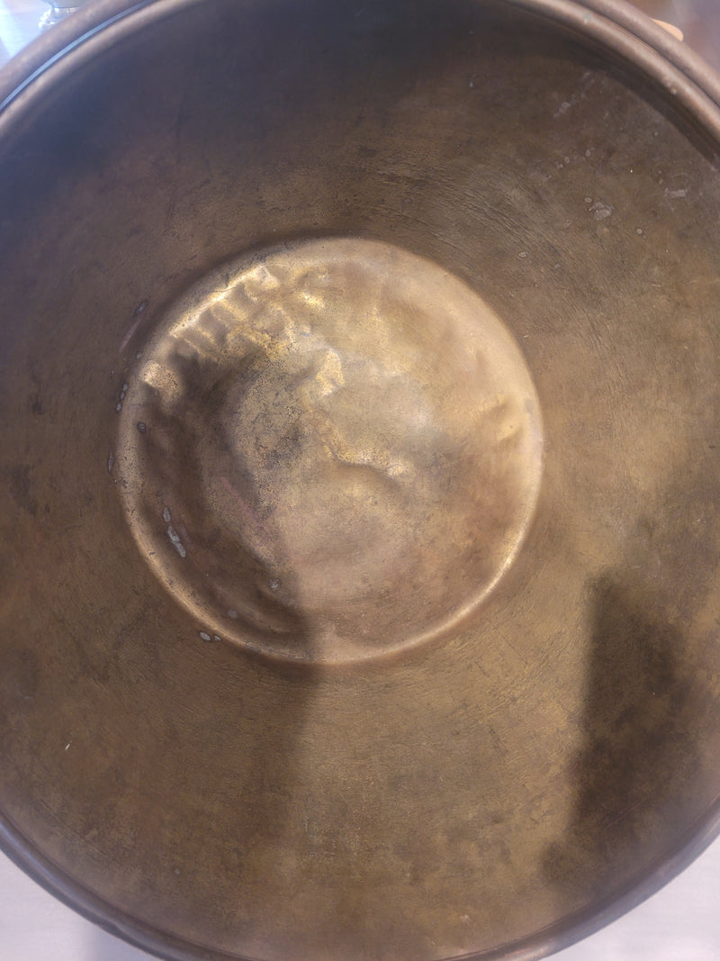 19th C. Brass Bucket w/ Tail Handles by H.W. Hayden - AS IS