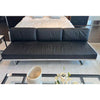 Black Leather & Chrome Cassina LC5 3-Seat Sofa