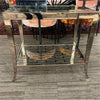 Caracole Rectangle Glass & Chrome w/whisper of Gold Side Table