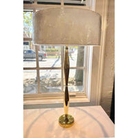 Saunder Polished Brass & Vintage Silver Table Lamp by Arteriors 20"Diam x 33"H