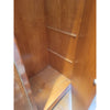 Vintage 3 Door Mottled Wood Armoire w/ Brass Door Pulls - AS IS