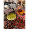 Black Metal Dining Chairs upholsted w/ JAB Candy Colored Crushed Velvet