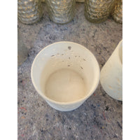 Pair of White Snowflake Votive Candle Holders