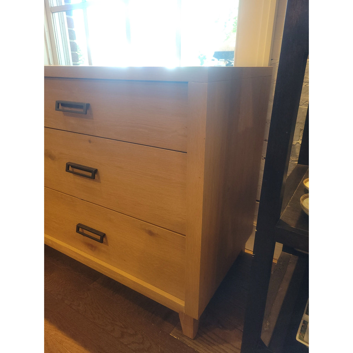 6-Drawer Natural Oak Dresser w/ Metal Pulls - colletteconsignment.com