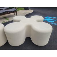 4-ft Roman Stone Finish Clover Coffee Table - AS IS