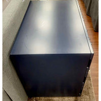 Provence 3-Drawer Side Table in Navy w/ Chrome Base