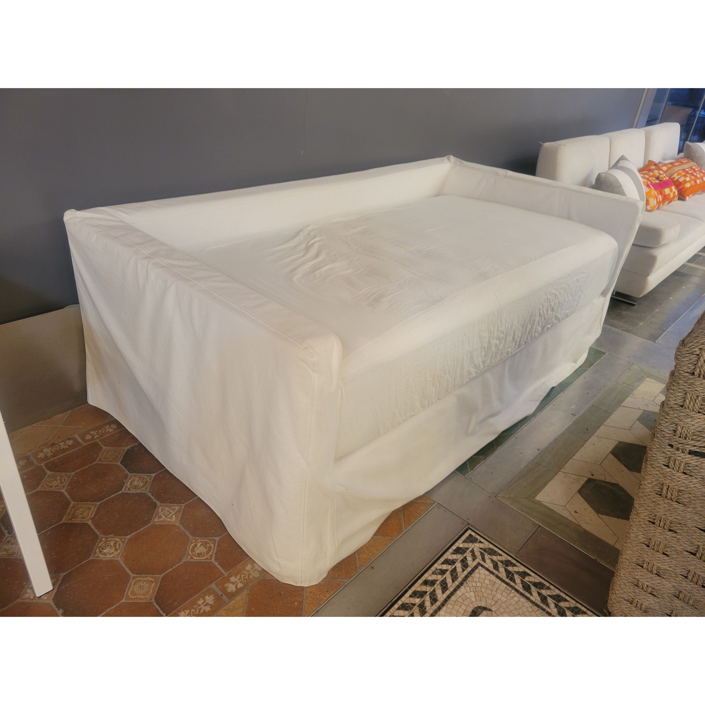 White Linen Slipcover Daybed