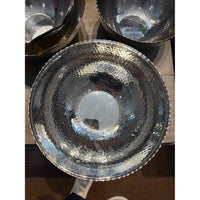 Large Hammered Stainless Steel Bowl, 9.5"Dx4"H