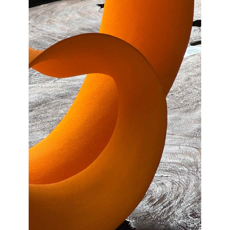Orange Ceramic Sculpture Attributed to Merete Rasmussen