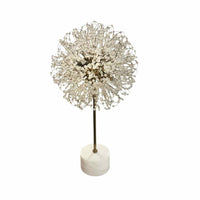 Josie Crystal Brass Table Lamp w/ White Marble Base