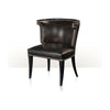 PAIR of 'Bertram' Black Leather Nailhead Chairs by Theodore Alexander