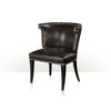 PAIR of 'Bertram' Black Leather Nailhead Chairs by Theodore Alexander