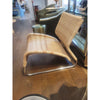 Bauhaus Style Woven Rattan Low Chair w/ Chrome Base