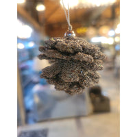 Set of 12 Silver Pinecone Ornaments