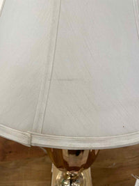 Rose Gold Tone Trophy Table Lamp w/ White Shade