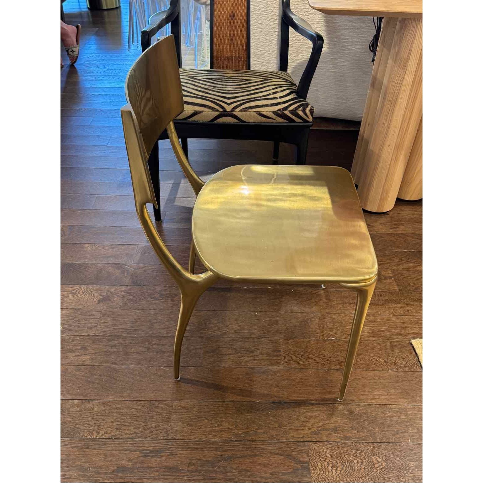 PAIR of Gold Tone Aluminum Indoor / Outdoor Chairs