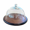 Round Cheese Board w/Glass Dome, 9"Dx6"H